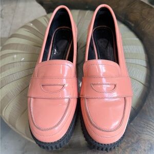Sonia Rykiel Coral Patent Leather Loafers
